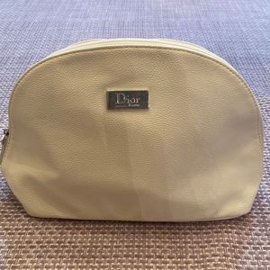 Christian Dior White “Trousse Pouch” Cosmetic Bag